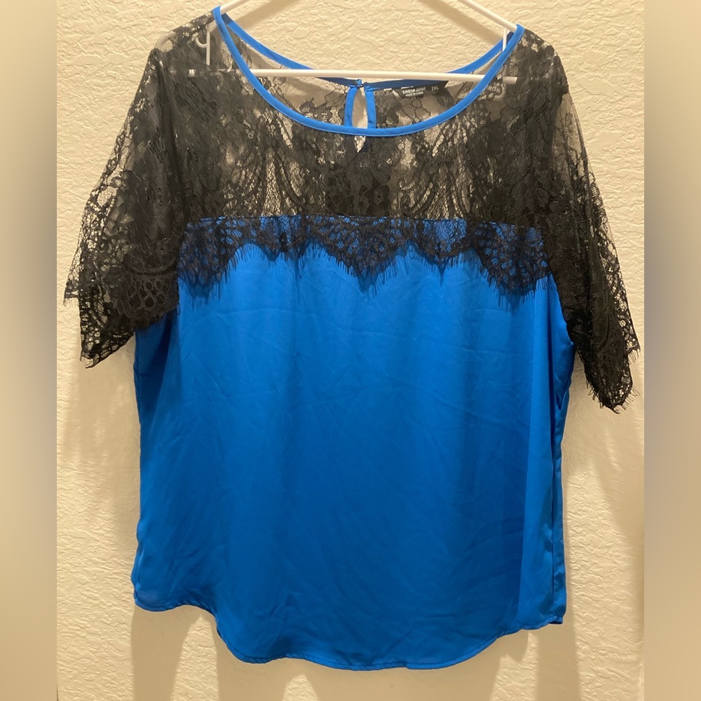 Royal Blue Lace Top